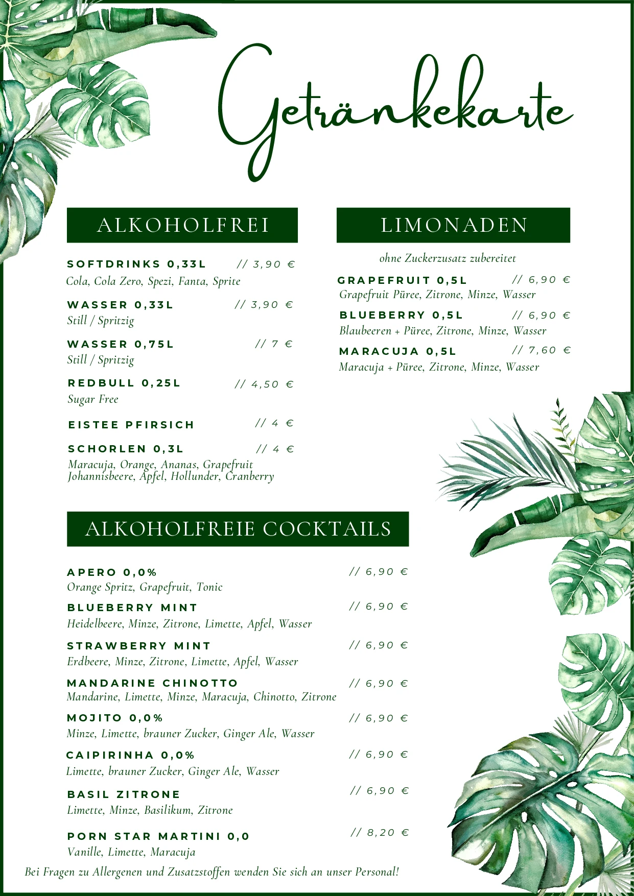 Eden01 Getränkekarte Seite 1
